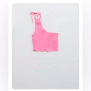 Aerie One-Shoulder tie crop top